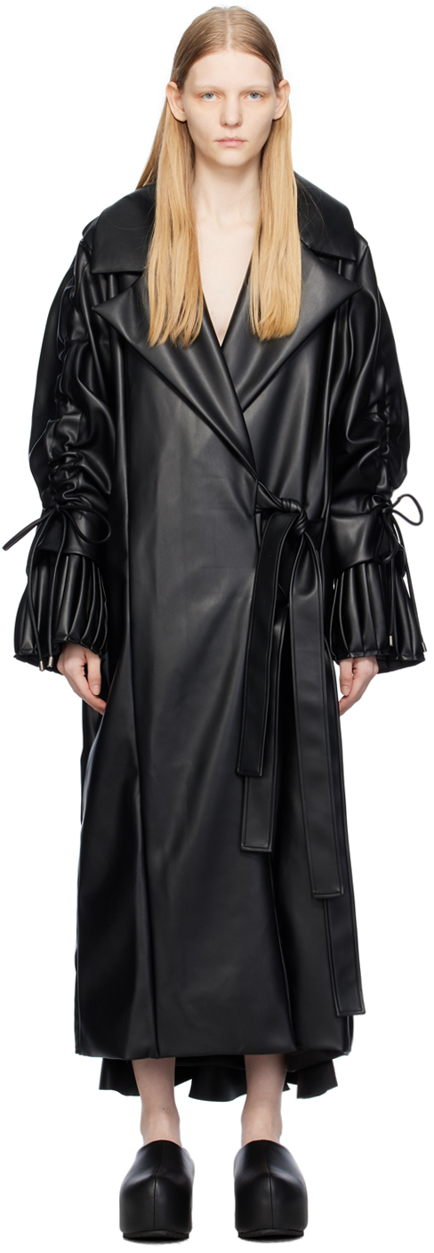 Black 'Grown By Nature' Faux-Leather Coat