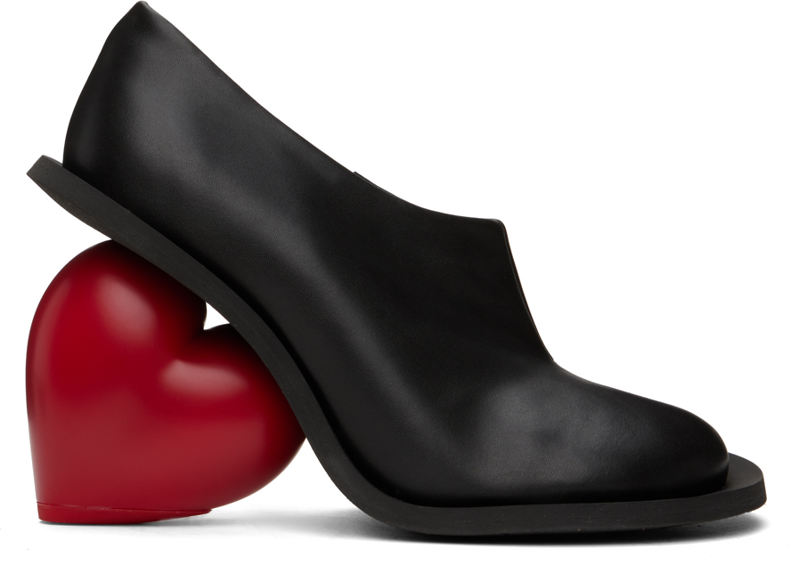 Bottines noires à talon graphique en cuir synthétique YUME YUME en solde