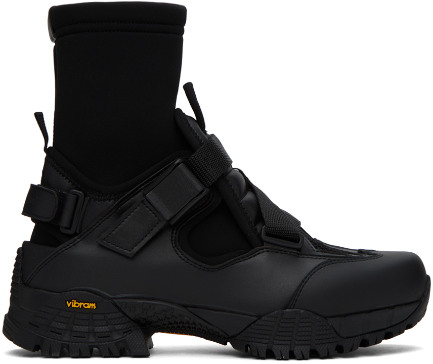 Yume Yume Cloud Walker High Faux Leather Sneakers In Black
