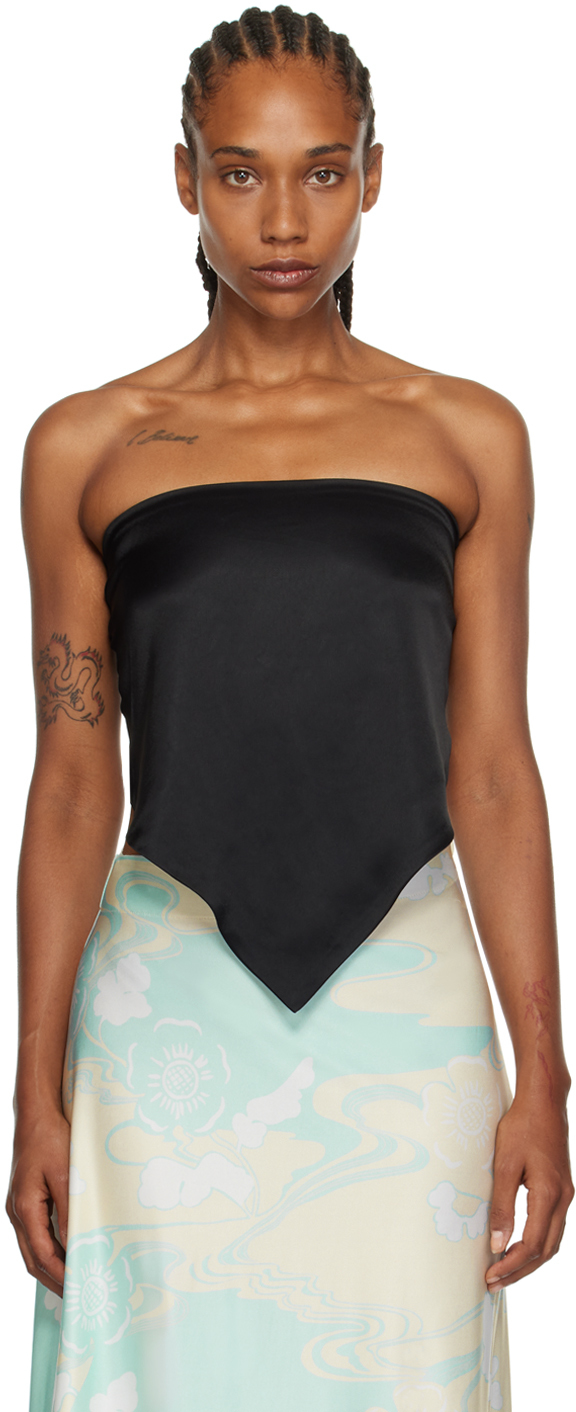 Shop Nanushka Black Brita Tank Top