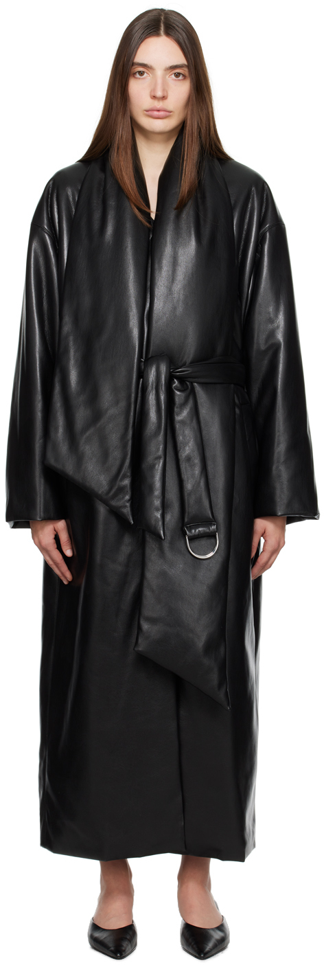 Nanushka Amelie Recycled-polyester Coat In Black