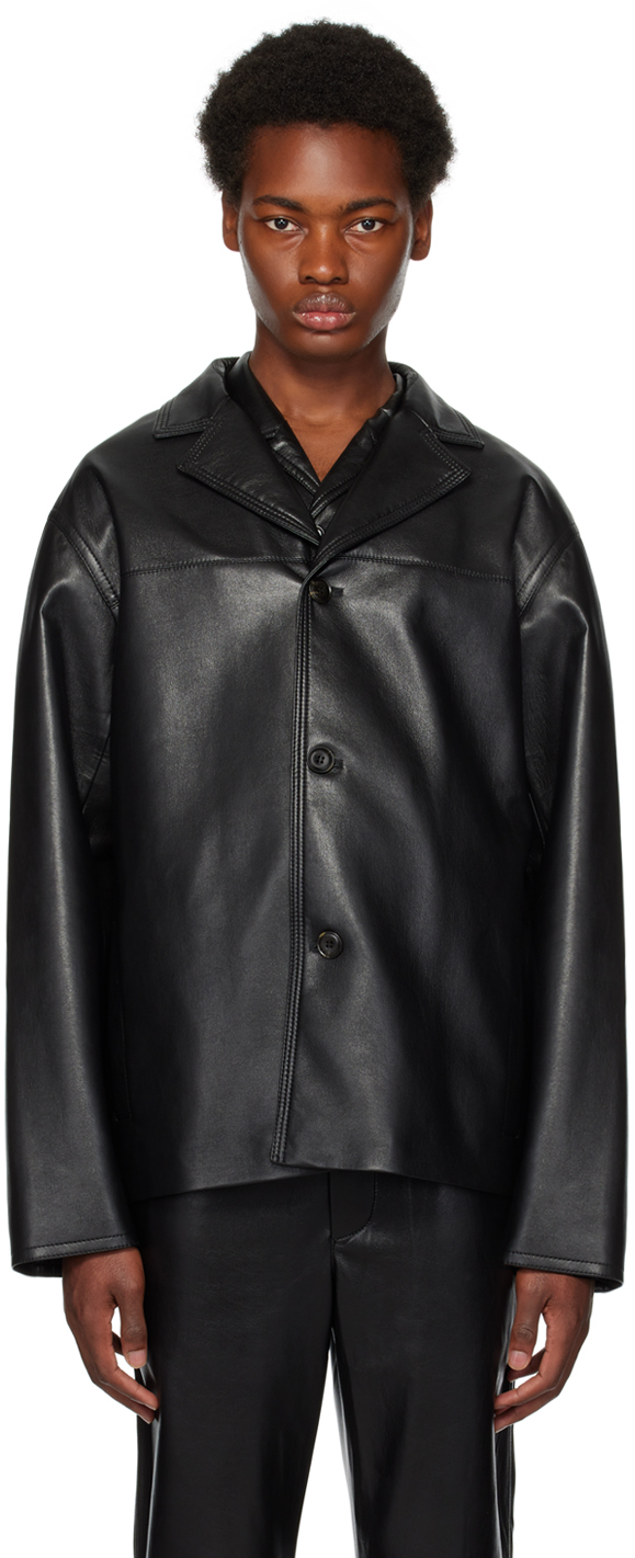 Black Arto Vegan Leather Jacket