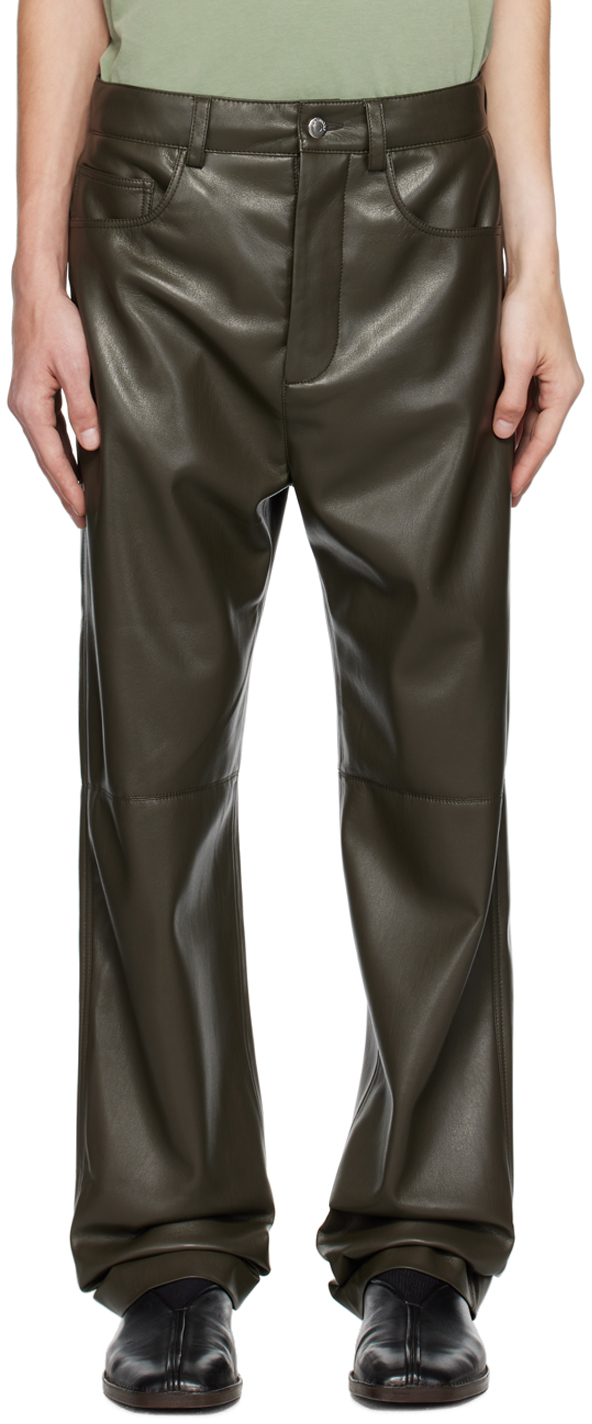 Gray Aric Vegan Leather Pants