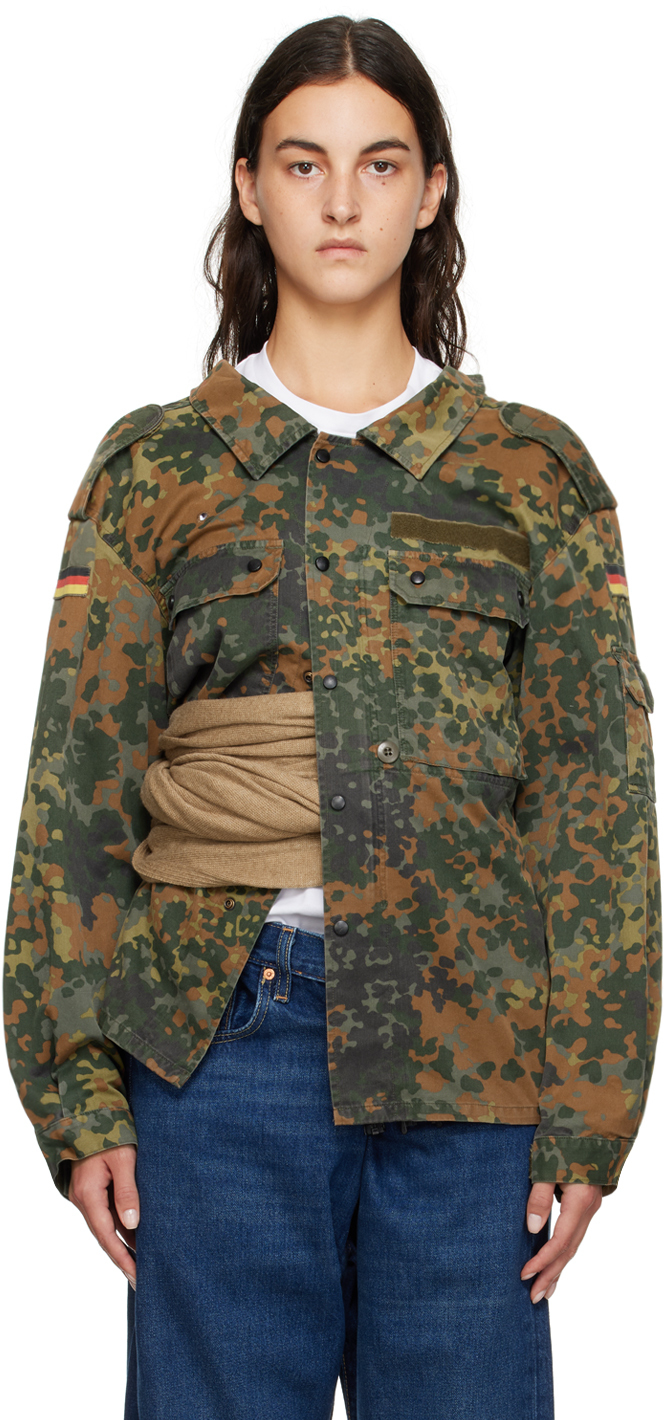 Bless: Khaki Camouflage Jacket | SSENSE Canada