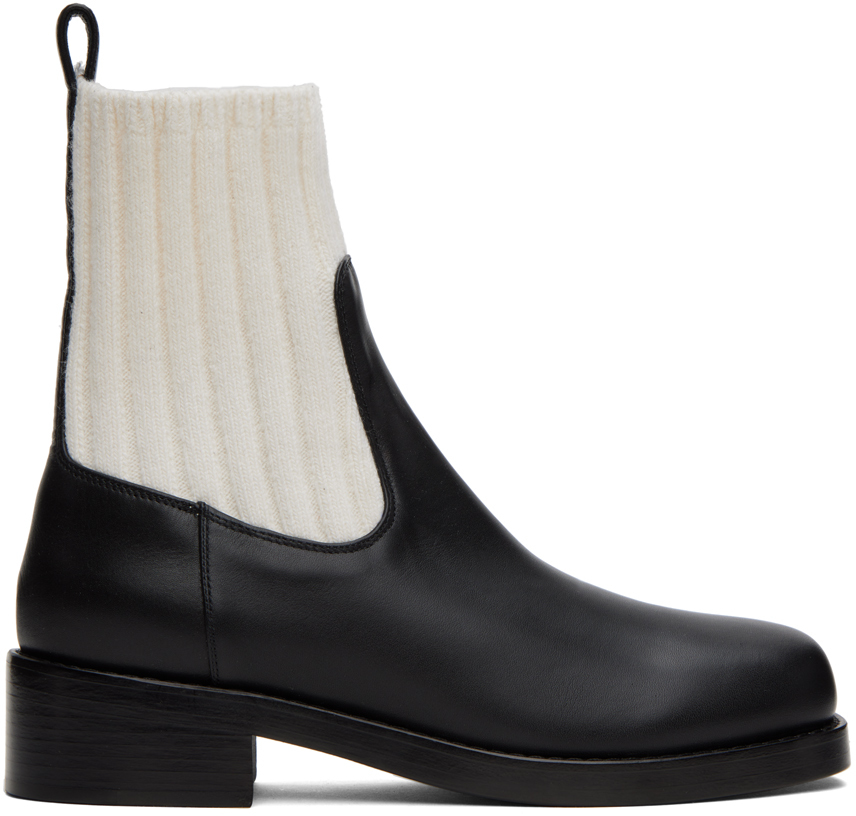 Gabriela Hearst Black & White Hobbes Boots In Blw Black/ White
