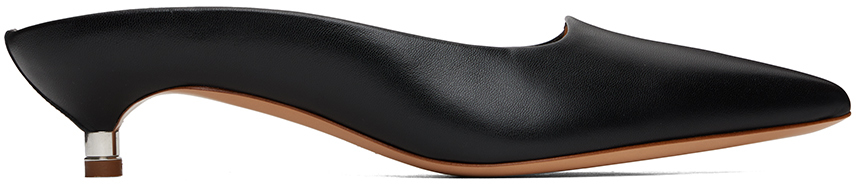 Gabriela Hearst Women's Jean 25mm Leather Kitten-heel Mules In Black