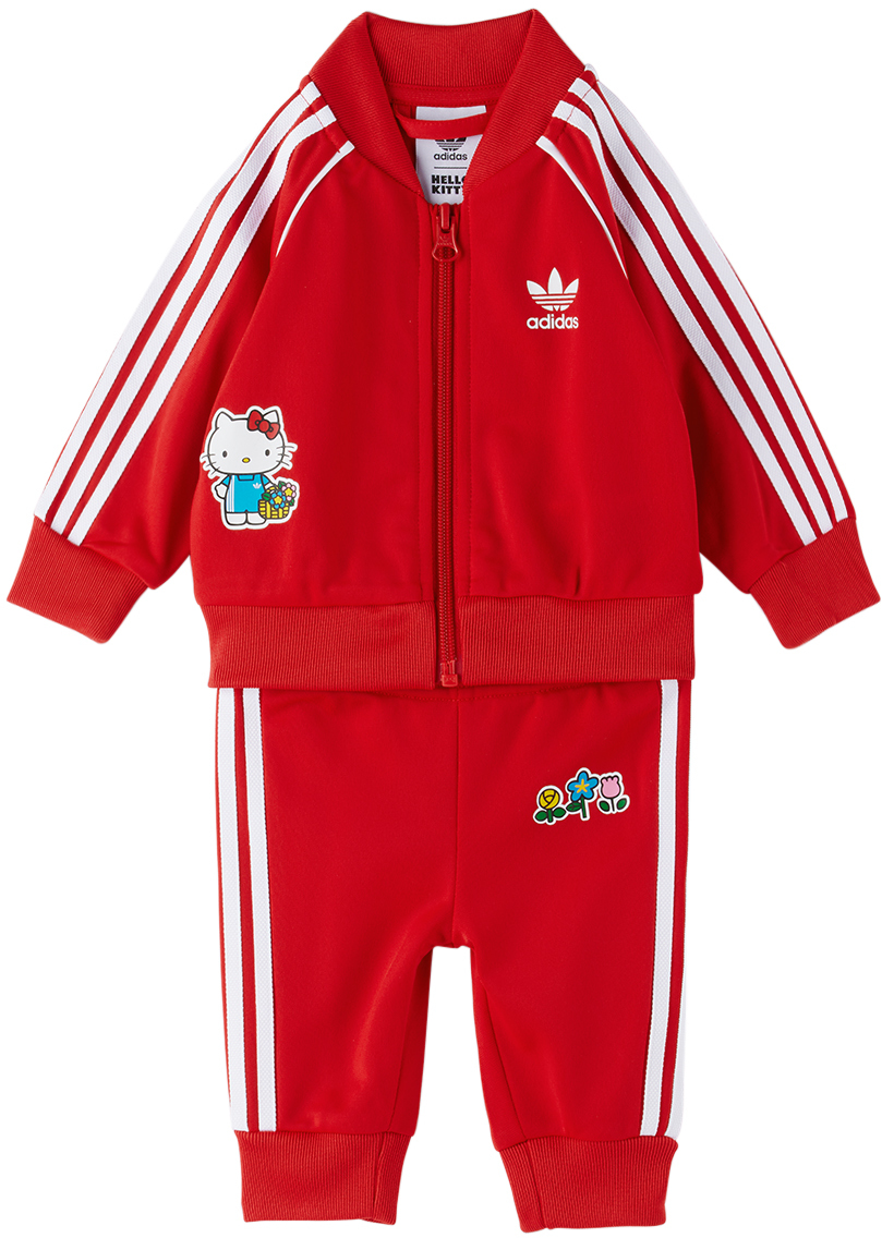 Baby Adidas I Bos Logo Tracksuit Set - Grey/Red – Footkorner