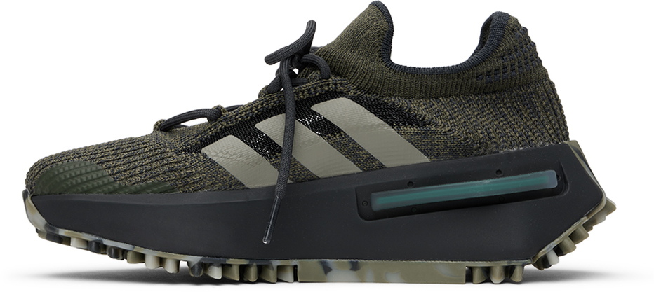 Adidas Originals Kids Khaki Nmd_s1 Big Kids Sneakers In Focus Olive / Silver