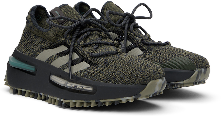 Adidas Originals Kids Khaki Nmd_s1 Big Kids Sneakers In Focus Olive / Silver