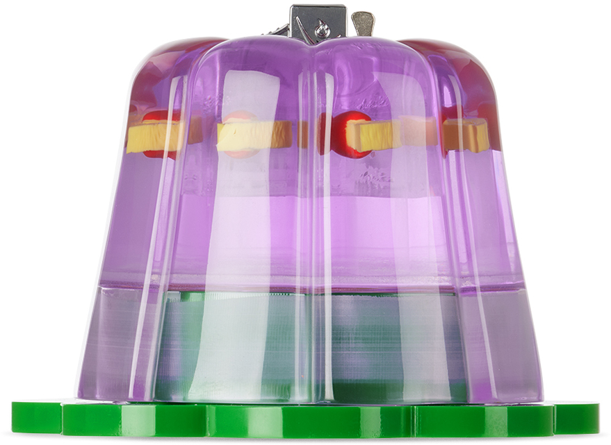 Edie Parker Purple & Green Jello Tabletop Lighter In Pineapple