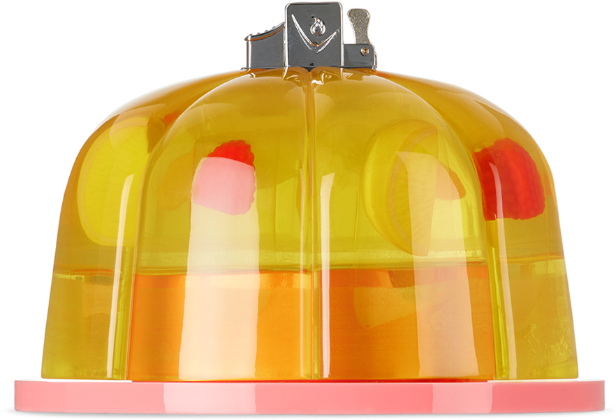 Edie Parker Yellow & Pink Jello Tabletop Lighter In Lemon