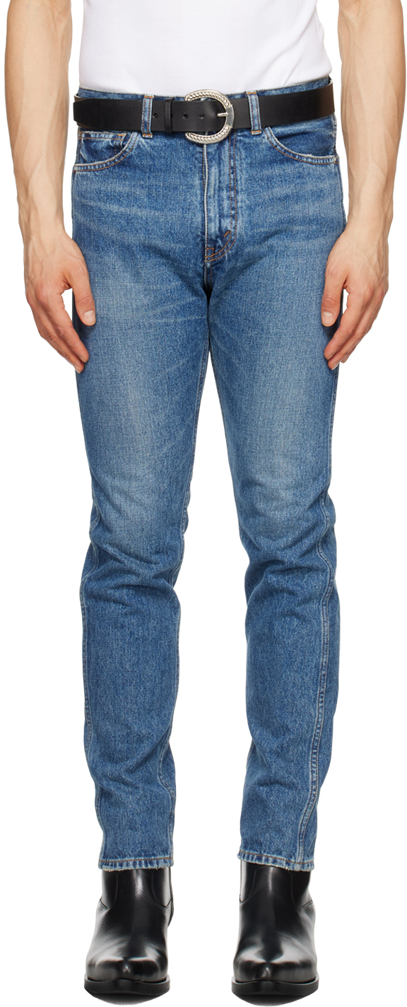 The Letters Blue Tapered Jeans In Indigo