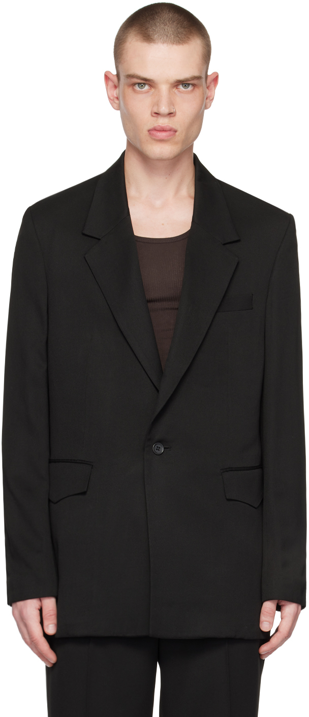 The Letters Black Single-breasted Blazer