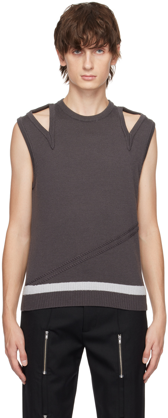 Gray Cut-Out Tank Top
