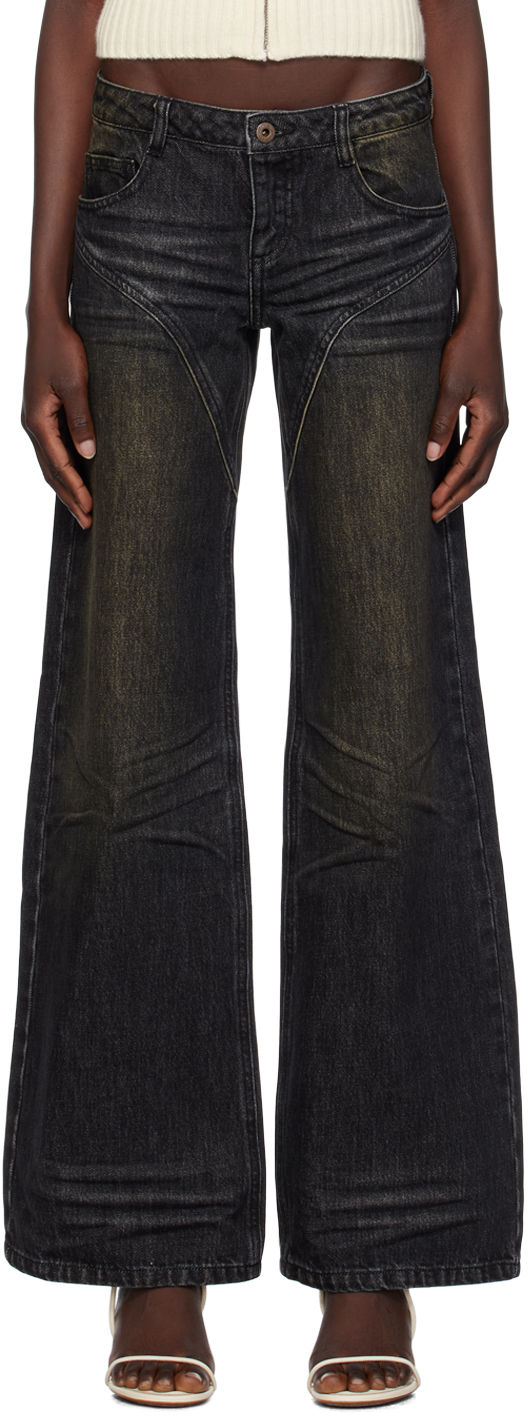 FaxCopyExpress WIDE-LEG DIRTY WASH JEANS-