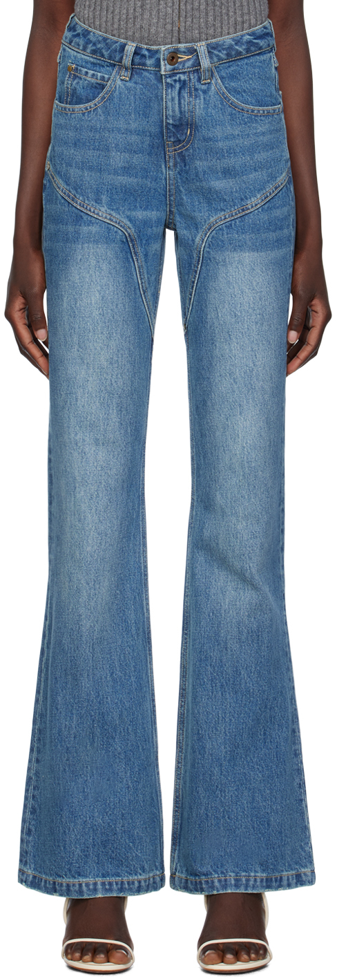 SSENSE Exclusive Blue Jeans by Fax Copy Express on Sale