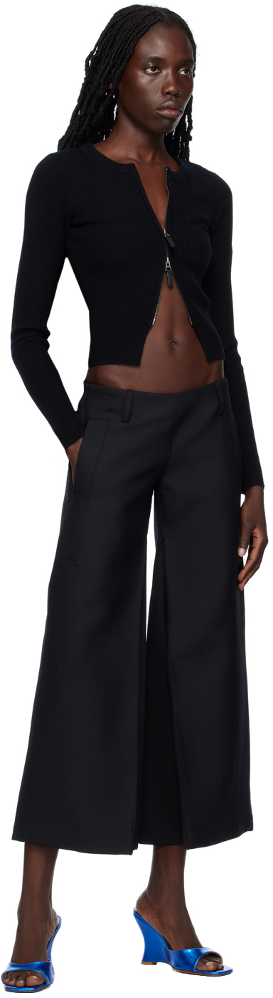 Fax Copy Express Black Wide-Leg Trousers | Smart Closet