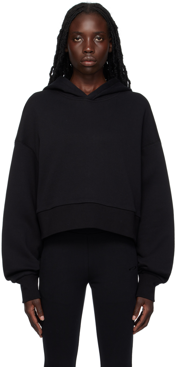 Fax Copy Express Black Cropped Hoodie