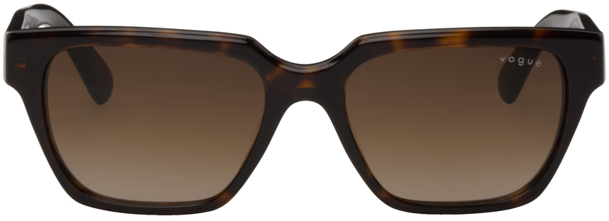 Vogue Eyewear Tortoiseshell Hailey Bieber Edition Square Sunglasses In W65613 Dark Havana