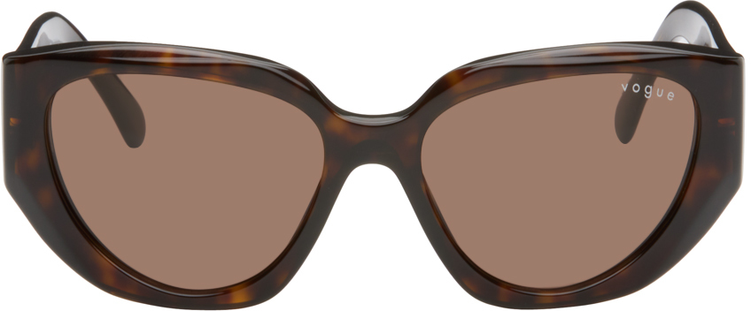 Vogue Eyewear Tortoiseshell Hailey Bieber Edition Hexagonal Sunglasses In W65673 Dark Havana