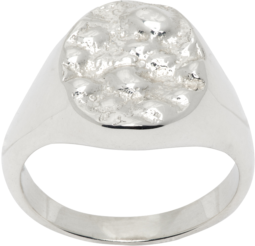 Silver Moon Signet Ring by octi on Sale