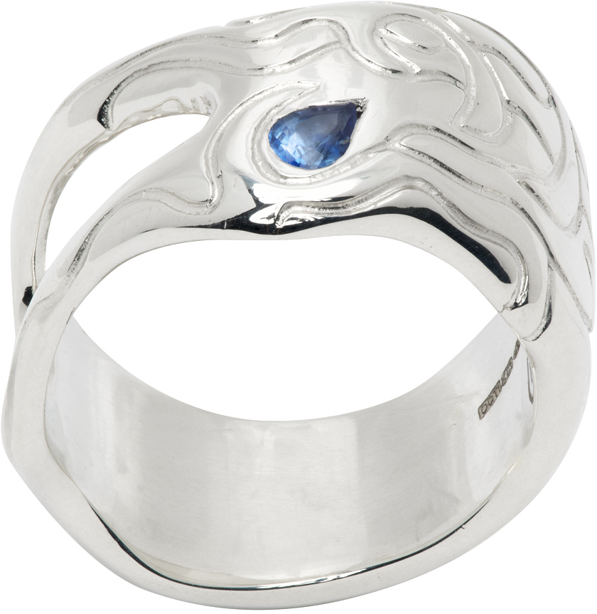 Silver Drip Tide Ring by octi on Sale