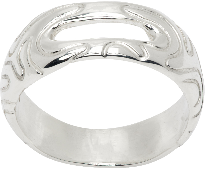 Silver Thin Globe Ring