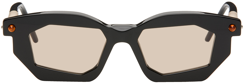 Shop Kuboraum Black P14 Sunglasses In Black Shine