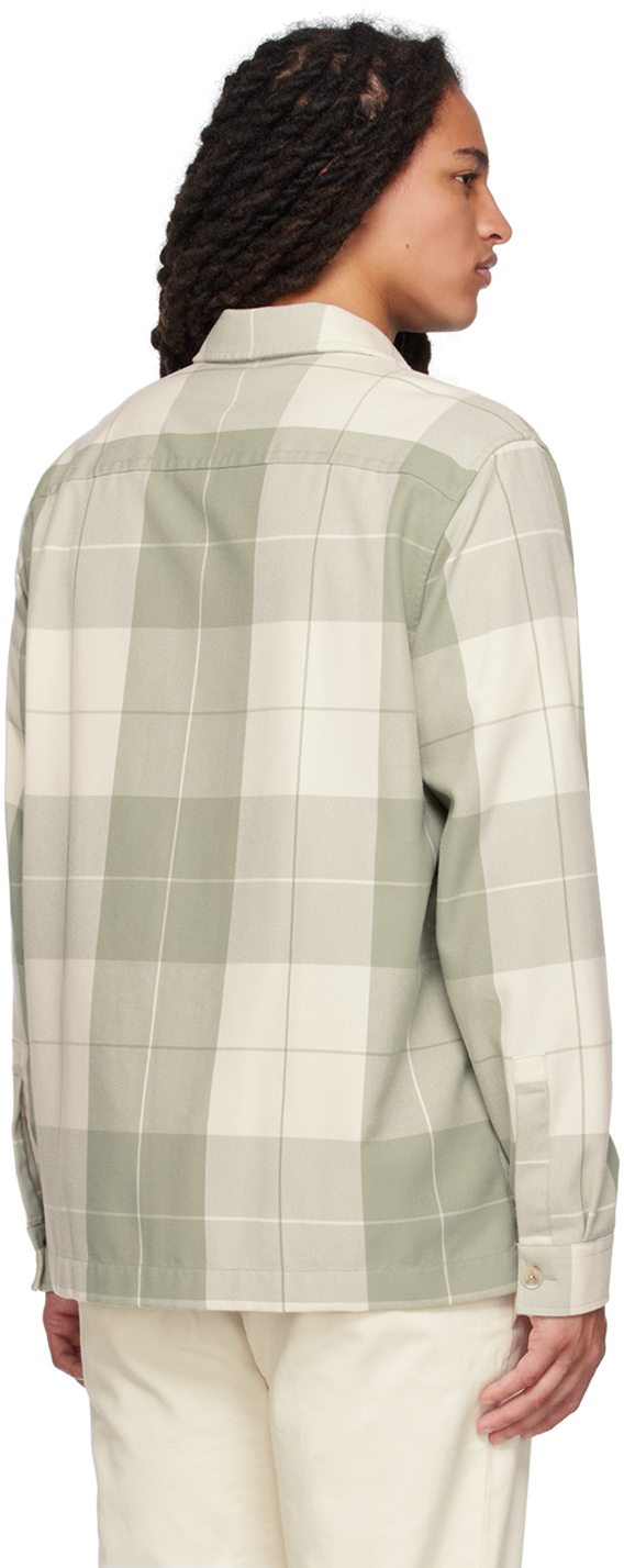 Vince Green & Off-white Check Shirt In Pale Thyme-371pti