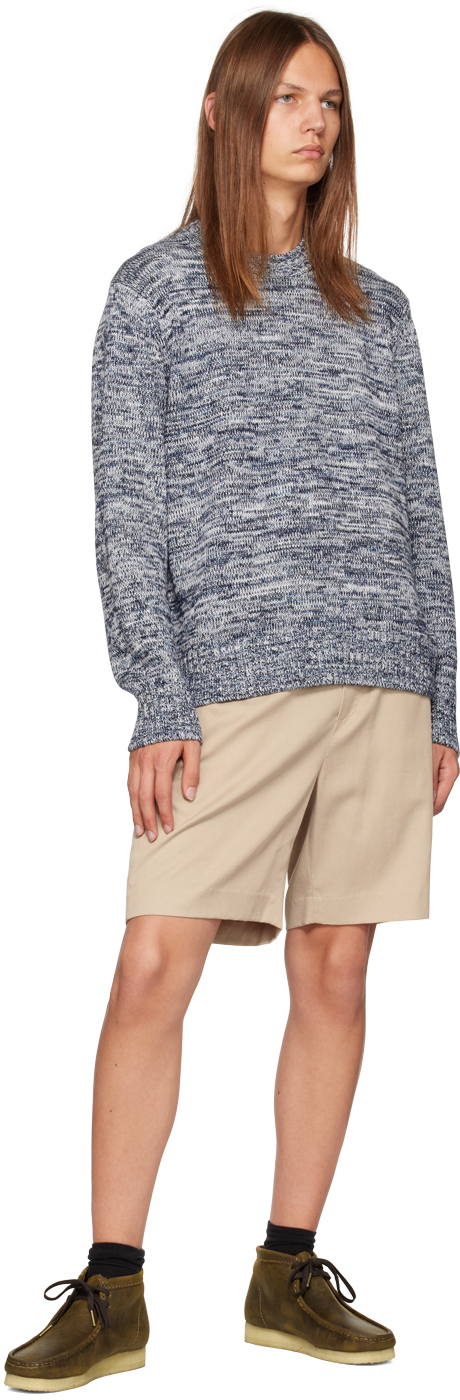 Vince Men's Tricolor Marled Crewneck Sweater In Coastal Combo-406csc