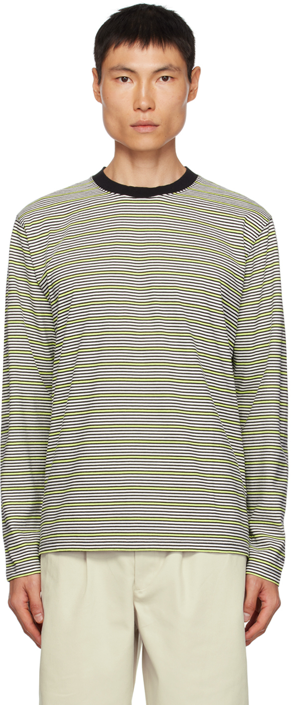 Black & Green Striped Long Sleeve T-Shirt