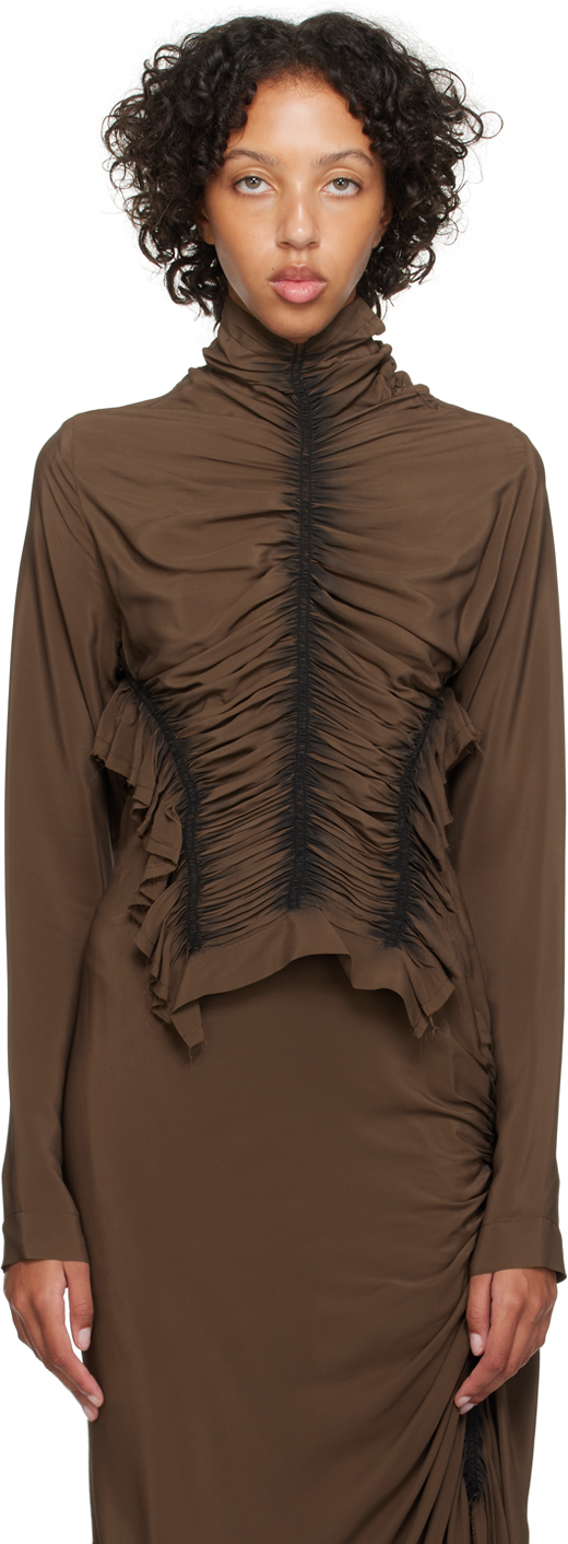 Brown Silva Blouse By Miista On Sale