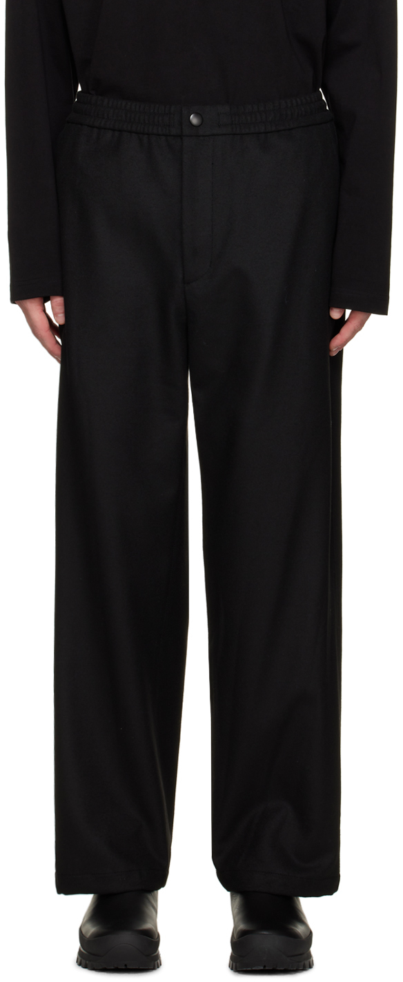 Solid Homme Black Pinched Seam Trousers