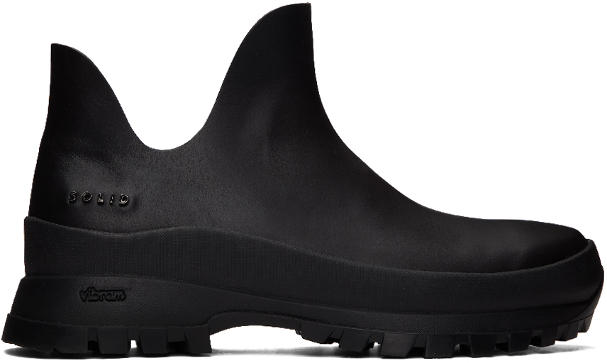 Solid Homme Black Leather Chelsea Boots In 871b Black