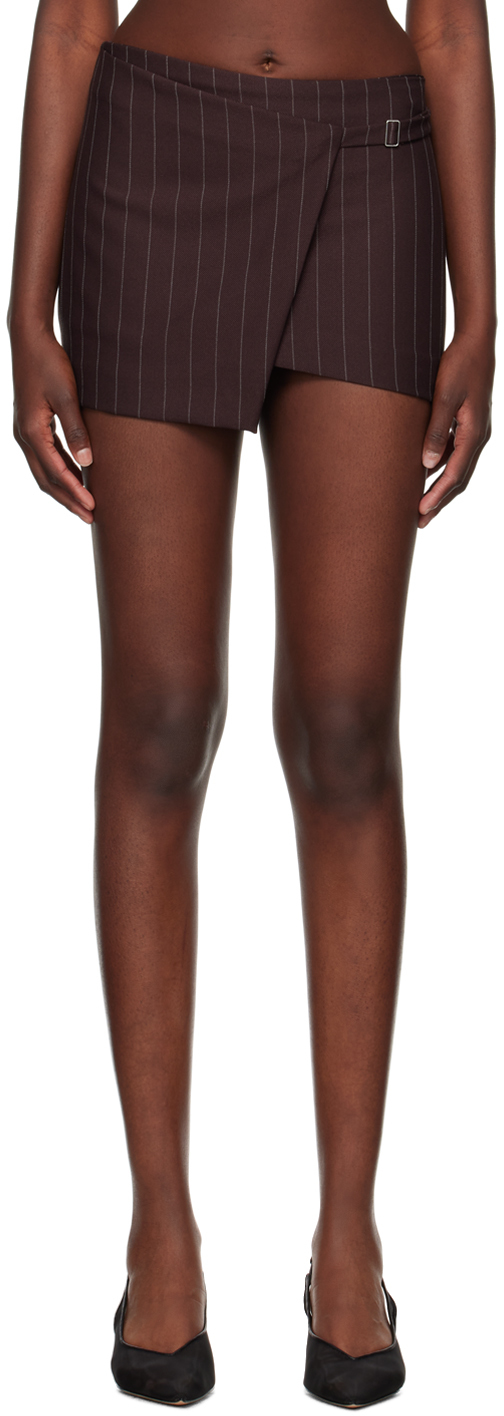 Minijupe Trapèze En Simili Suède Marron - Taille M, Double Fermeture Éclair, Marque Shein