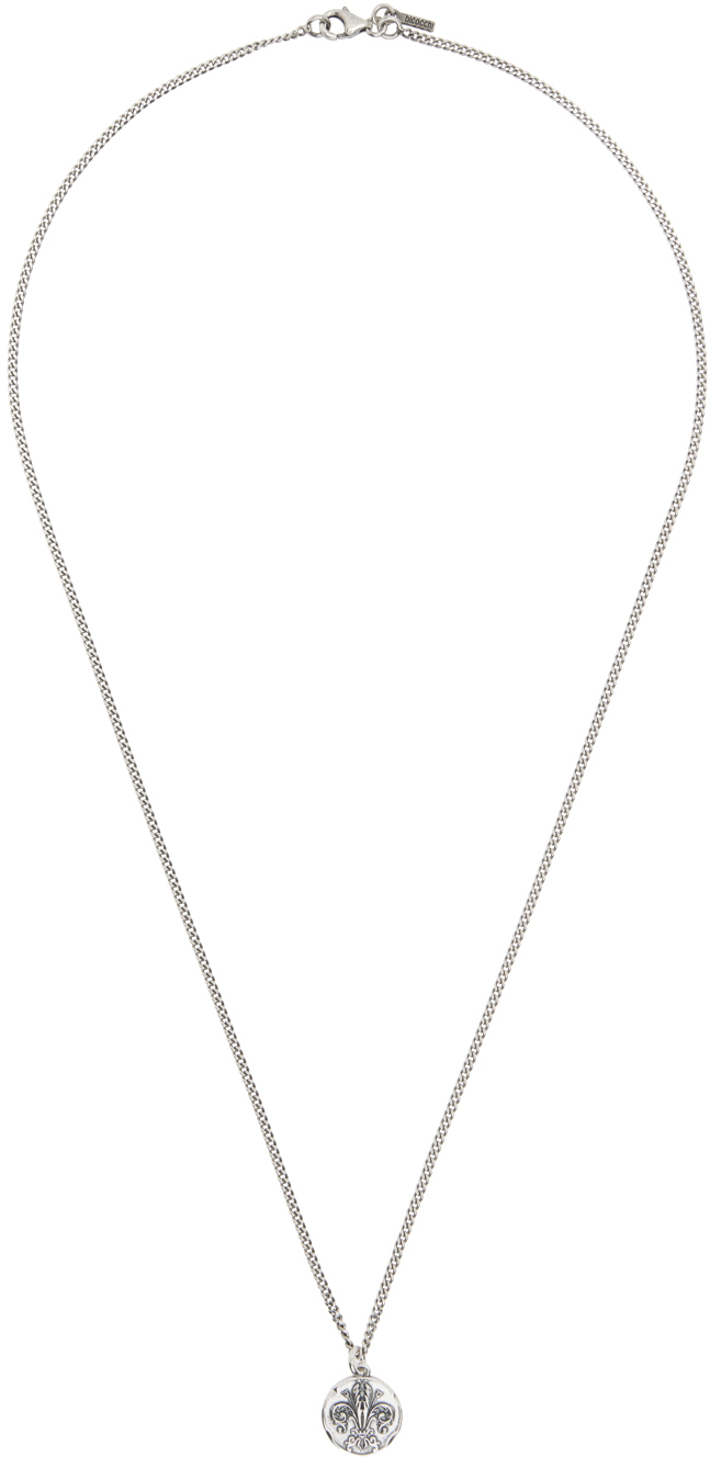 EMANUELE BICOCCHI SILVER SMALL LILY COIN NECKLACE