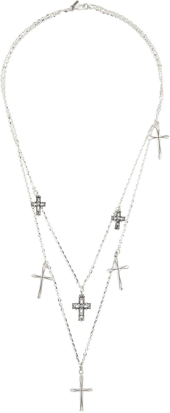 Emanuele Bicocchi Silver Crosses Necklace