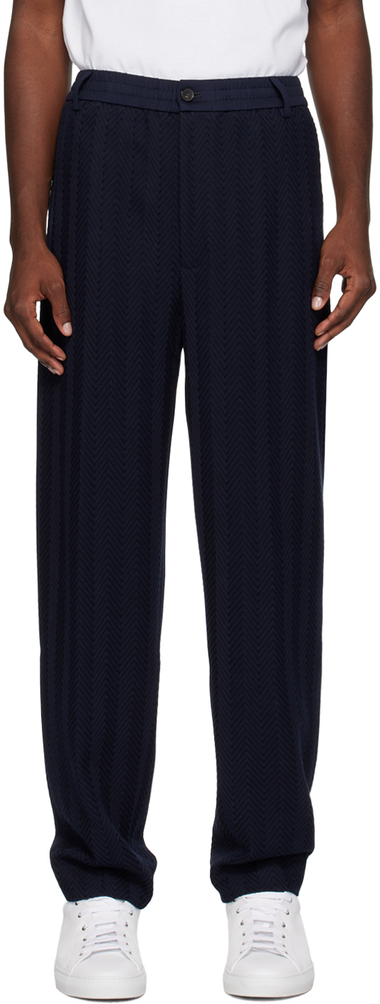 Navy Tapered Trousers by Missoni on Sale