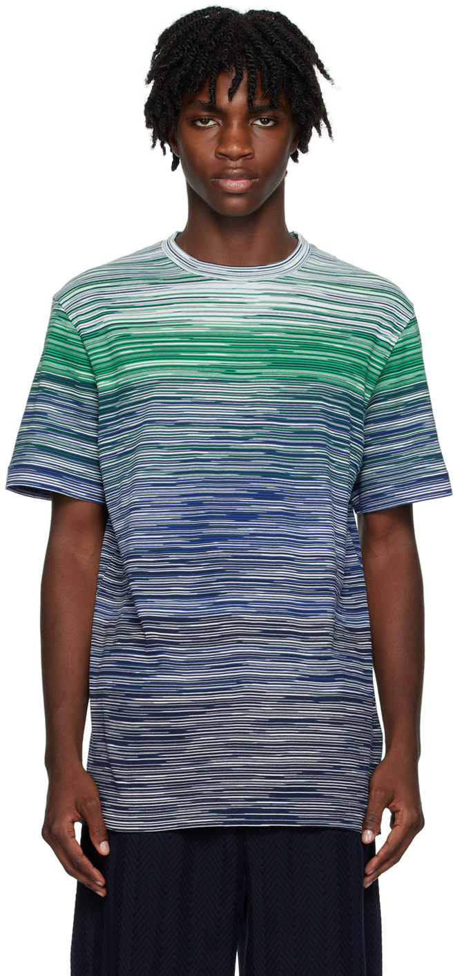 Missoni Green & Navy Striped T-Shirt
