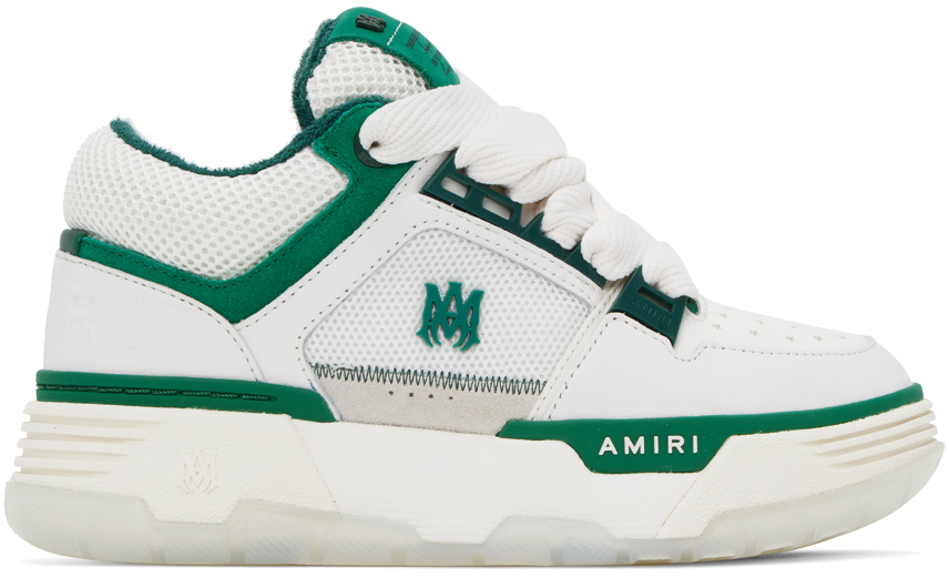 AMIRI WHITE & GREEN MA-1 trainers