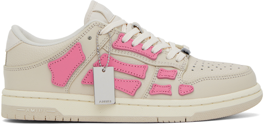 AMIRI Beige & Pink Skel Top Sneakers
