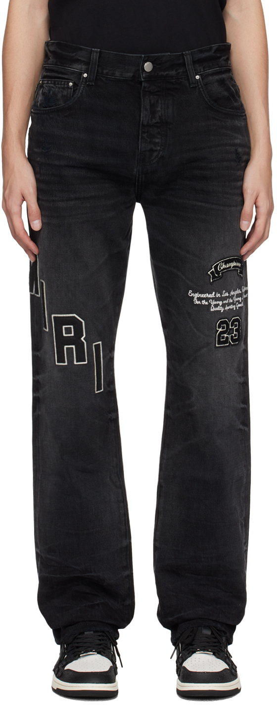 Black Appliqué Jeans by AMIRI on Sale