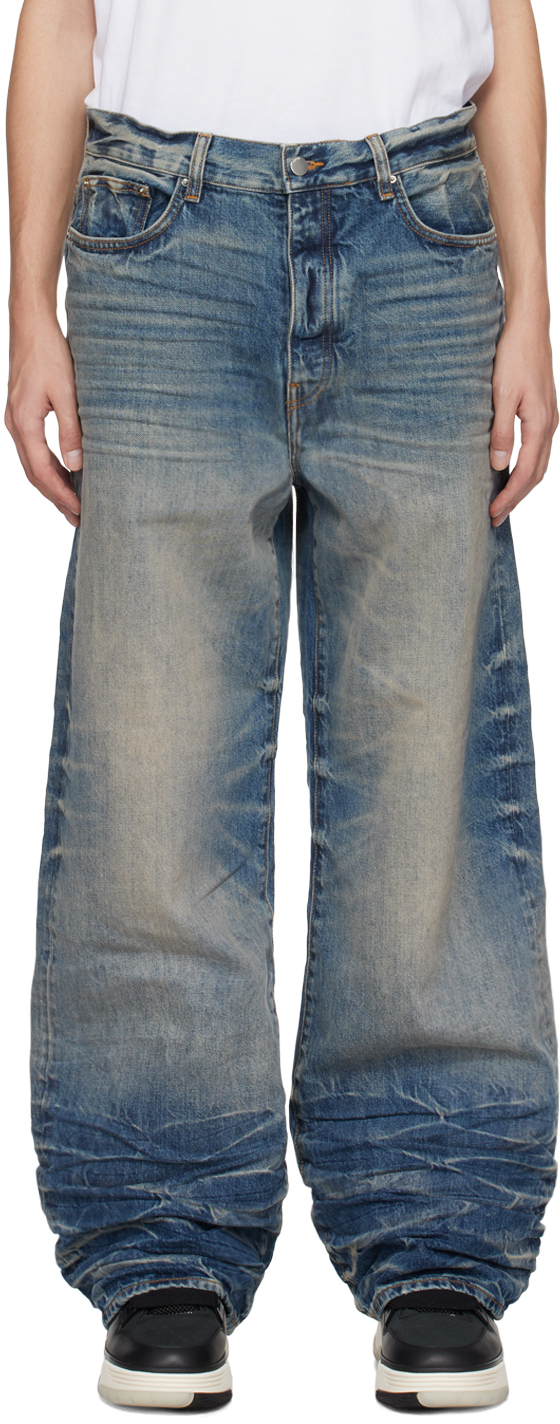 Indigo Whiskered Jeans by AMIRI on Sale