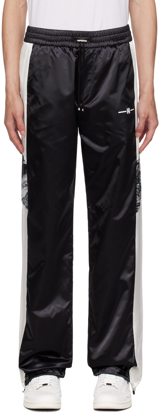 Black Printed Track Pants