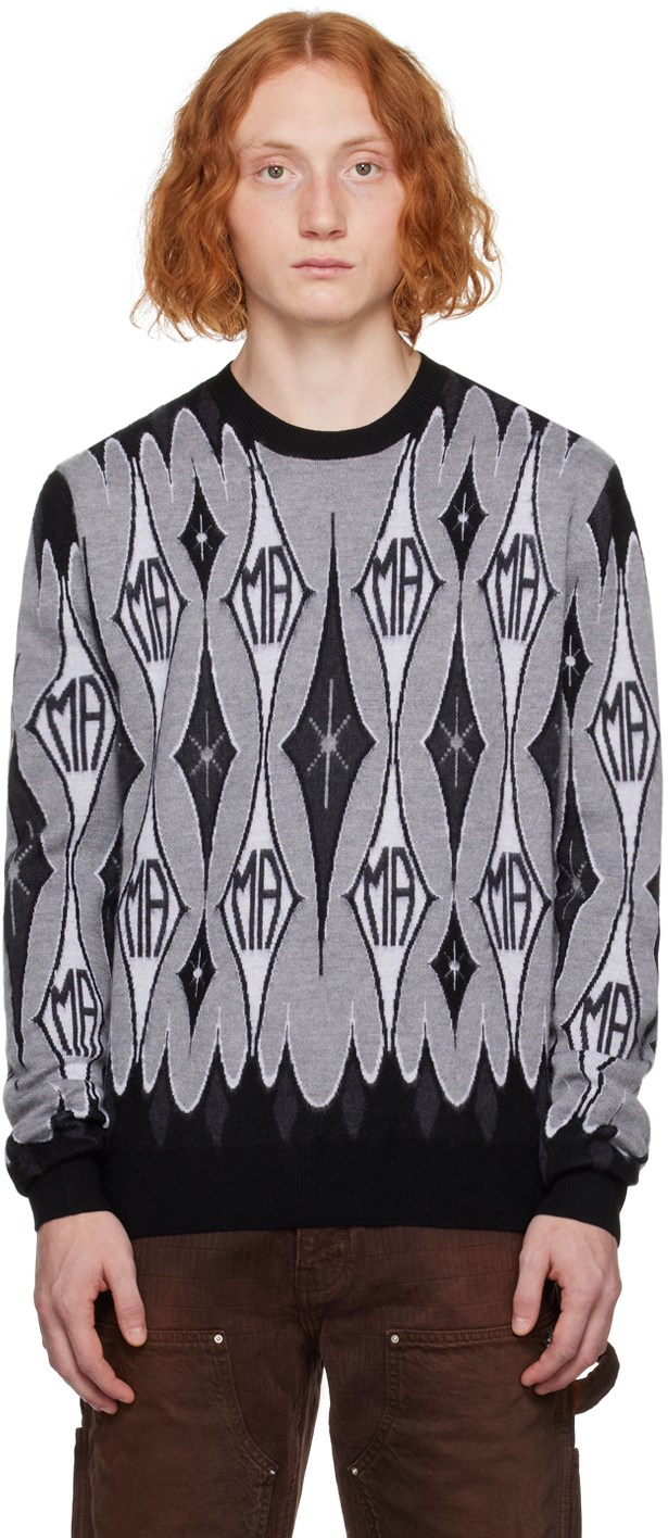 Louis Vuitton Monogram Jacquard Ribbed Collar Cardigan