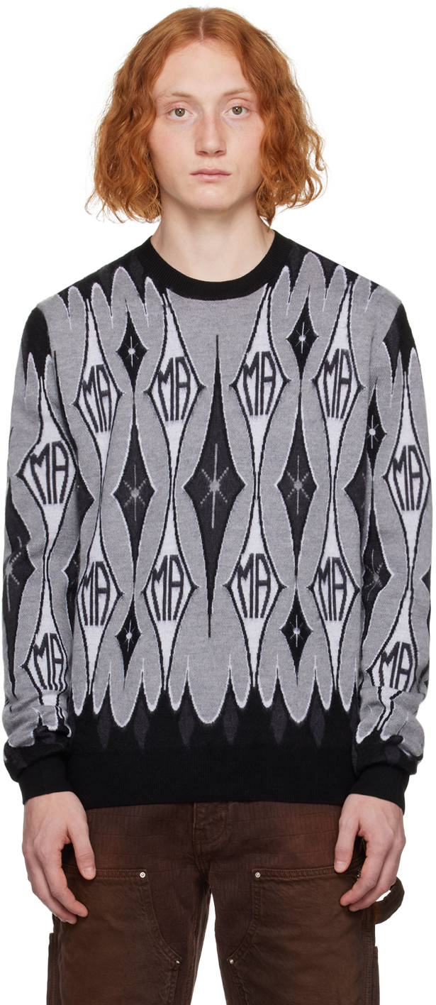 Black & Gray Jacquard Sweater