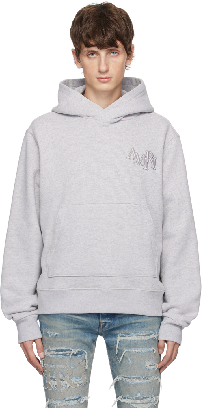 Gray Staggered Hoodie