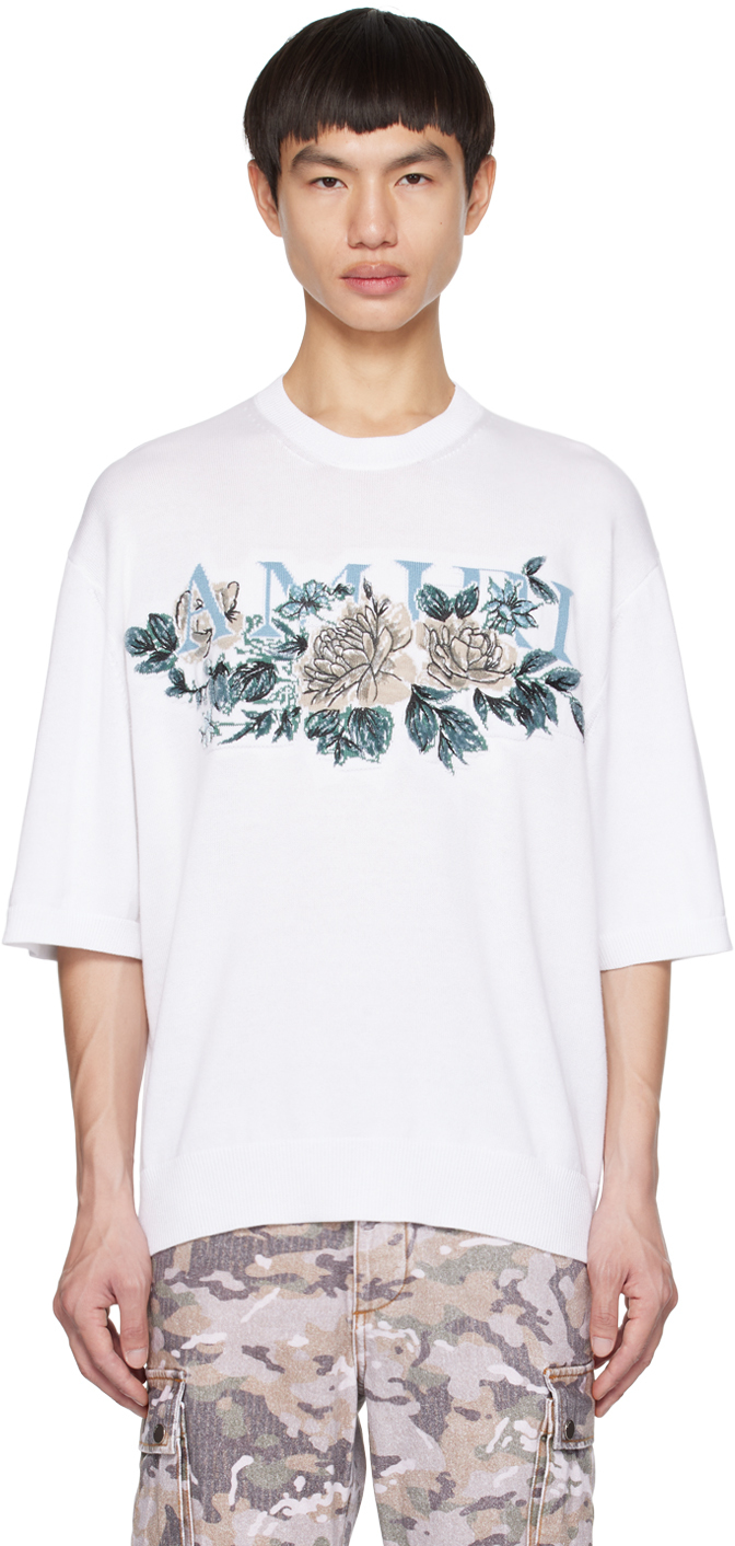 Shop Amiri White Floral T-shirt