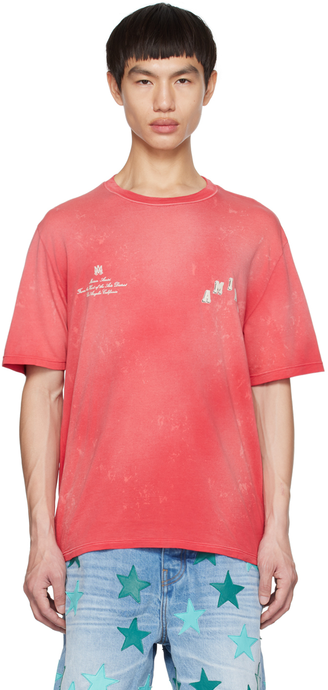 Shop Amiri Red Collegiate T-shirt
