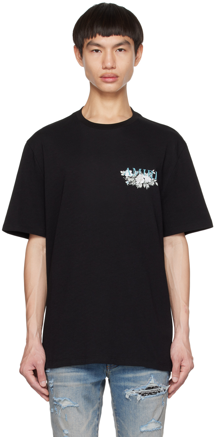 アミリ メンズ Tシャツ トップス AMIRI Global Records T-Shirt Black-